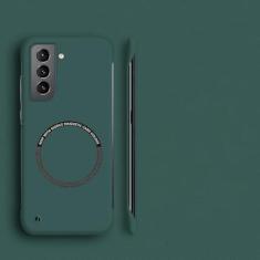 Imagem de Capa de telefone magnética sem moldura de PC rígido para Samsung Galaxy S23 S22 S21 S20 FE S10 NOTA 20 Ultra 10 Plus Capa fina fosca, verde escuro, para S23 Ultra