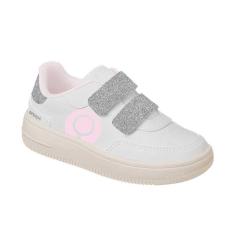 Imagem de Tênis Infantil Feminino Bliss Branco Glitter Prata Rosa Ortopé 23100015-002-Feminino