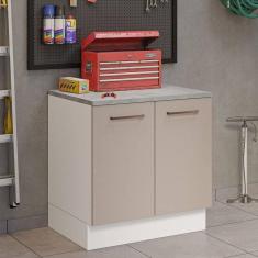 Imagem de Balcão Multiuso 80cm 2 Portas Branco/crema Madesa