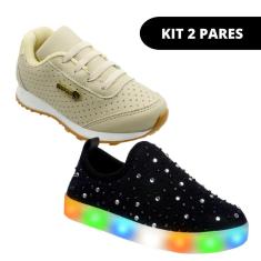 Imagem de Kit 2 Tênis Led Infanti de Menina Escolar-Feminino
