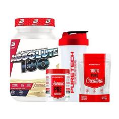 Imagem de Kit Whey Absolute Iso 900g - Bio Sport + Creatina 100% Pure 500g + Ato