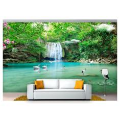 Imagem de Papel De Parede Cachoeiras Animais Pássaros 3D Xch05 3M²