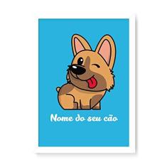 Imagem de Arte Maníacos Quadro Decorativo em Madeira Pastor Alemão Comic - 23x16,25cm (Moldura caixa em laca )