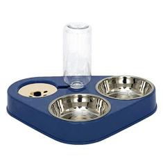 Imagem de ração para animais estimação, tigela para cães aço inoxidável, tigela para gatos, chaleira automática para animais estimação, alimentador tigela dupla, alimentador e bebedouro sem pressão
