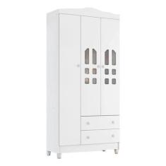 Imagem de Guarda Roupa Infantil New Selena 3 Portas Branco Brilho - Carolina Móv