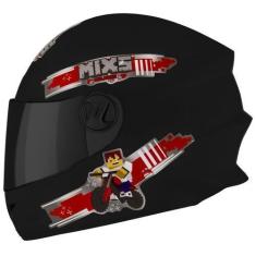 Imagem de Capacete Fechado Mixs Start Infantil Blocks, PRETO, 54