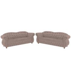 Imagem de Dois Sofás Chesterfield Merlo 3 lugares 2M - Suede Rose / Decoração, r