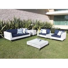 Imagem de Conjunto De Sofá Luxo Alumínio Fibra Sintética Área Externa - Sarah Mó