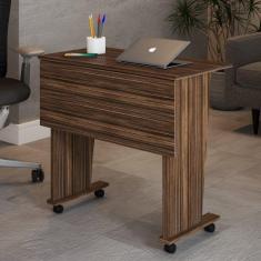 Imagem de Mesa Escrivaninha Dobrável Alpes com Rodízio Nogal - Panorama Móveis