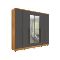 Imagem de Guarda Roupa Casal Com Espelho E 10 Pés 6 Portas 8 Gavetas Sevilla Tci