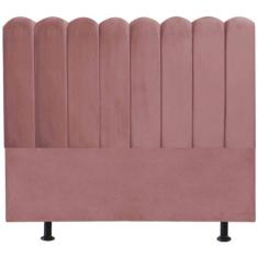 Imagem de Cabeceira Nuvem Cama Box King 195 cm Alanis Suede Rosê