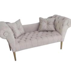 Imagem de Namoradeira Recamier Sofá Decorativo 02 Lugares Dubai Bege - Dl Decor