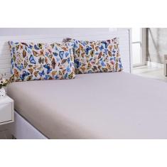 Imagem de Lençol De Malha Casal Padrão 3 Peças Cáqui - Beatriz Enxovais