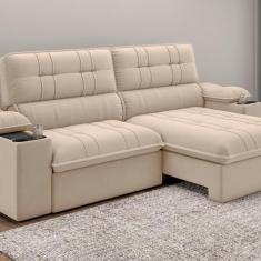 Imagem de Sof  Stylus 2,10m Retr til/reclin vel Com Porta Copos E Coole