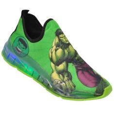 Imagem de Tênis Infantil Led Luzinha Slip On Personagem Super Heróis - ARS, Hulk