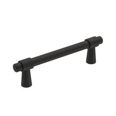 Imagem de Amerock | Puxador de armário | Preto fosco | 96 mm (3-3/4 pol.) centro a centro | Destine | 1 pacote | Puxador de gaveta | Puxador de armário | Ferragens de armário