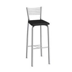 Imagem de Banqueta Alta com Encosto Florença Compoarte Cromado 