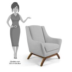 Imagem de Kit 2 Poltronas Decorativas Base Manu Madeira Juliet C-316 Linho  - Domi