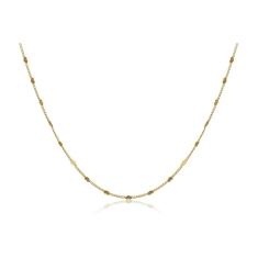 Imagem de Colar com Corrente Folheada em Ouro com Intervalos de Mini Coracoes Folheado em Ouro 18K