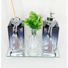 Imagem de Kit Lavabo Preto Aromatizador Sabonete Liquido 250ml