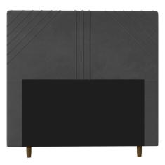 Imagem de Cabeceira Cama Box Solteiro Lisboa 90Cm Suede Cinza - Abmaza