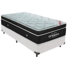 Imagem de Cama Box e Colchão Elegant Molas Ensacadas Solteiro Ortobom,  Branco