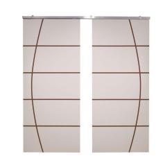 Imagem de Porta Dupla Branco Prime Frisada Kit Alumínio F01 - 210x140