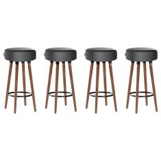 Imagem de Kit 4 Banquetas Alta Pés Palito Roma Asfalto 70cm