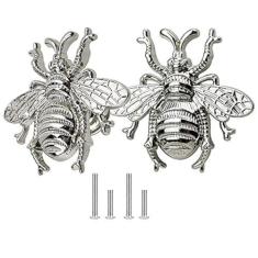 Imagem de Mizhang Puxadores de Abelha 2 Pçs Puxadores de Armário em Forma de Abelha de Animal Liga de Zinco Orifício Único Armário Cômoda Armário Armário Hardware Doméstico Mobiliário Decoração Alça com