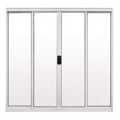 Imagem de Janela de Alumínio Branco Vitro de Correr 4 Folhas Sem Grade Hale Esqu