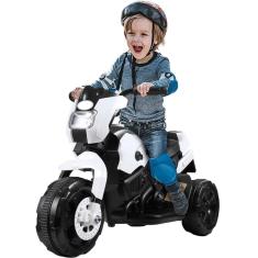 Imagem de Mini Moto Eletrica Infantil Shiny Toys Veryke 6V Branca com Led