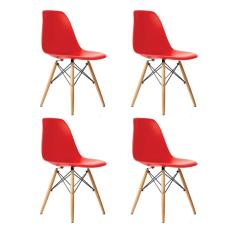 Imagem de Kit 4 Cadeiras Charles Eames Eiffel Wood Design Varias Cores Trato