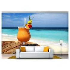 Imagem de Papel De Parede Drinks Bebidas Praia Verão 3D Al99