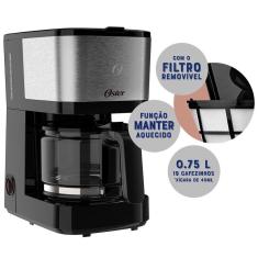 Imagem de Cafeteira eletrica oster faz 19 xicaras 600W 220V - inox/preta