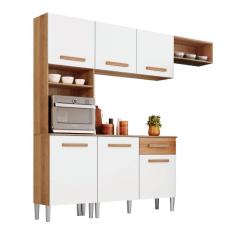 Imagem de Armário De Cozinha Completa Com Balcão 6 Portas 1 Gaveta Atacama/Off White