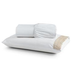 Imagem de Jogo De Lençol Gippir Solteiro 200 Fios 2 Peças - Branco - Santos E Lu