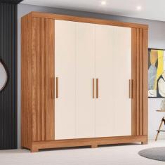 Imagem de Guarda-Roupa Casal Briz 6 PT 3 GV Nature e Off White