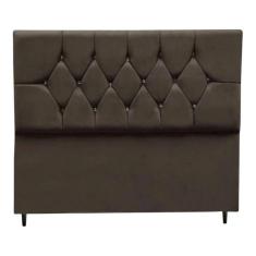 Imagem de Cabeceira Cama Box Estofada Queen 160 Cm Geovana Suede Marrom