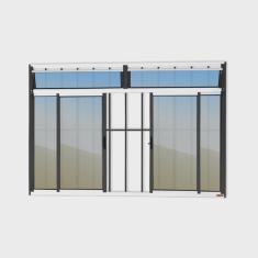 Imagem de Janela Plus 4 Folhas com Bandeira e Grade Vidro Reflex 120cm x 200cm Brimak