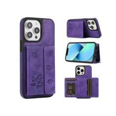 Imagem de Refilerss Capa carteira compatível com iPhone 13 Pro Max com suporte para cartão, capa magnética de couro PU, compartimentos para cartões, folha de bordo, durável, à prova de choque, 6,1 polegadas