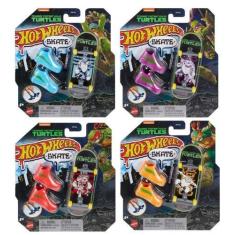 Imagem de Kit c/ 4 Hot Wheels Skate de Dedo c/ Tênis Tartarugas Ninja - Mattel