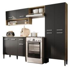 Imagem de Cozinha Compacta Arizona Classic Carvalho com Preto Carraro