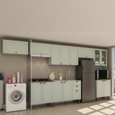 Imagem de Cozinha Modulada Completa Com Aérea De Serviço Integrada 100% Mdf - Ge