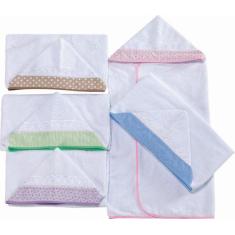 Imagem de Toalha de Banho com Capuz de Bebê Forrada com Fralda Recém Nascido - D