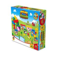 Imagem de Blocos de Montar Montando Minha Fazendinha 48 Peças, GGB Plast, Multicor, 362