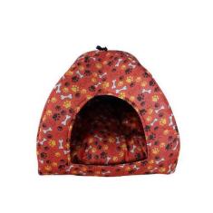 Imagem de Cama Pet Nylon Casinha Cabana Toca Iglu Cães Gato Almofada M - Multifl