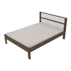 Imagem de Cama de Casal Madeira CM8005 Nogal/Branco - Tecno Mobili