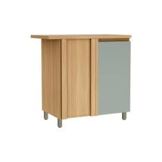 Imagem de Balcão De Cozinha Modulado Rainha Canto Reto Dir-esq 1 Porta C-tampo 92cm Nature-verde - Nesher