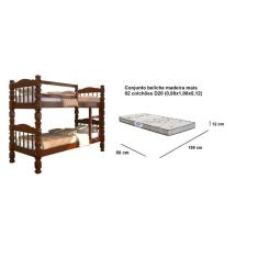 Imagem de Beliche palmo madeira com 02 colchões (88x188) gazin d20