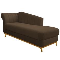 Imagem de Recamier Vanessa 140cm Lado Direito Suede Marrom - Amarena Móveis